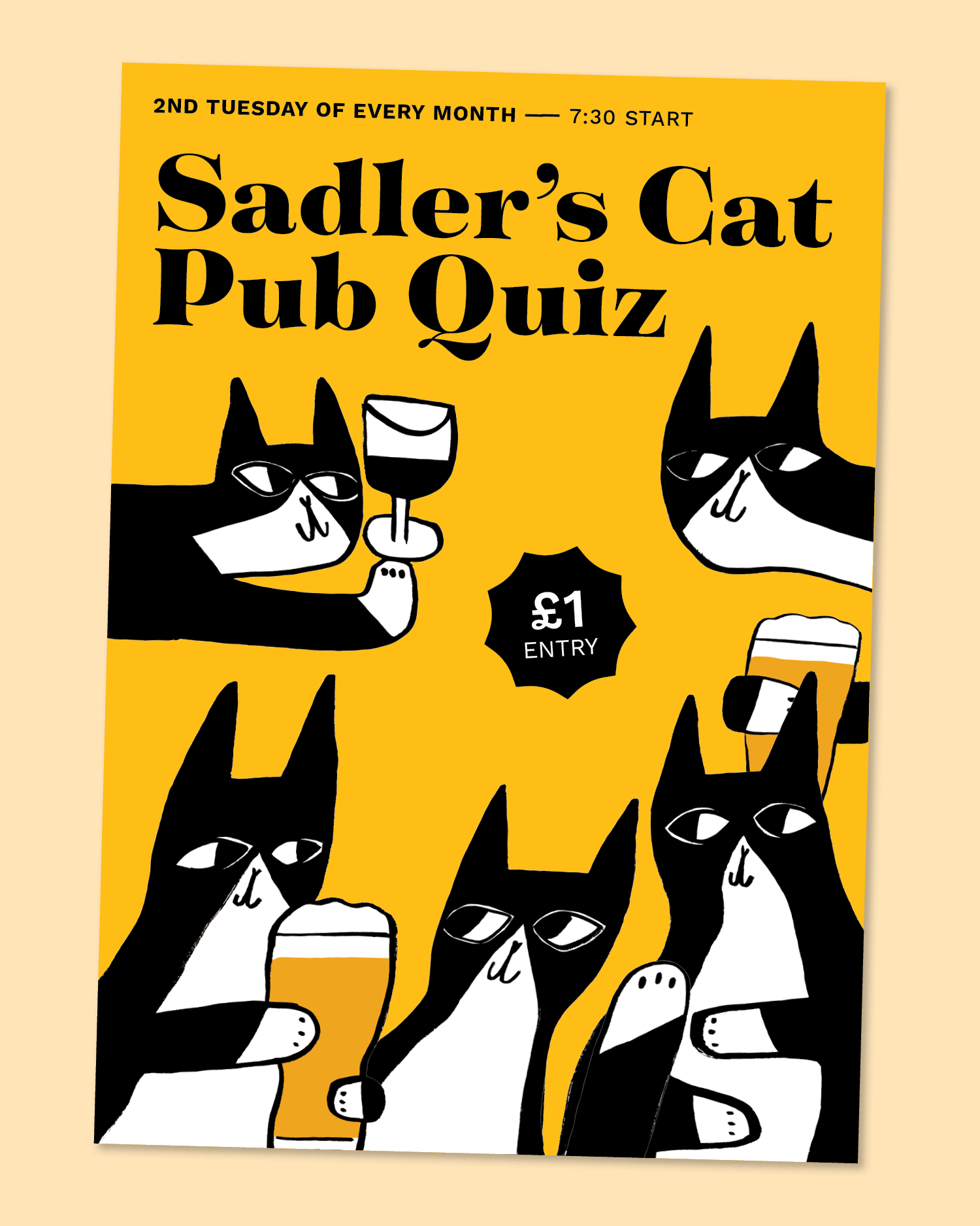 Sadler's Cat Pub Quiz 2nd Tues every Month NOMA Manchester