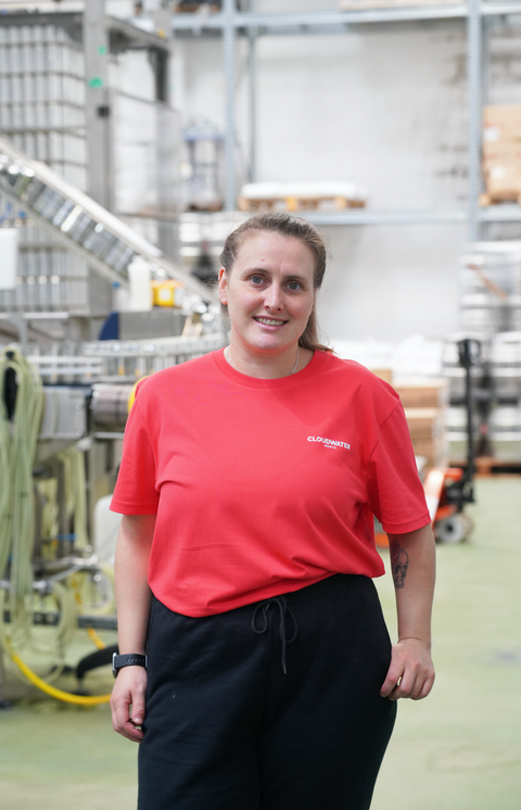 Cloudwater Unisex T-Shirt - Red With White Logo