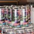 Multiple cans of Cloudwater craft beer, pale ale 'Ten Ox Herding Pictures' arranged on top of each other