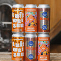 Collection of Cloudwater german style beers including a wheat beer, a smoked marzen and a helles