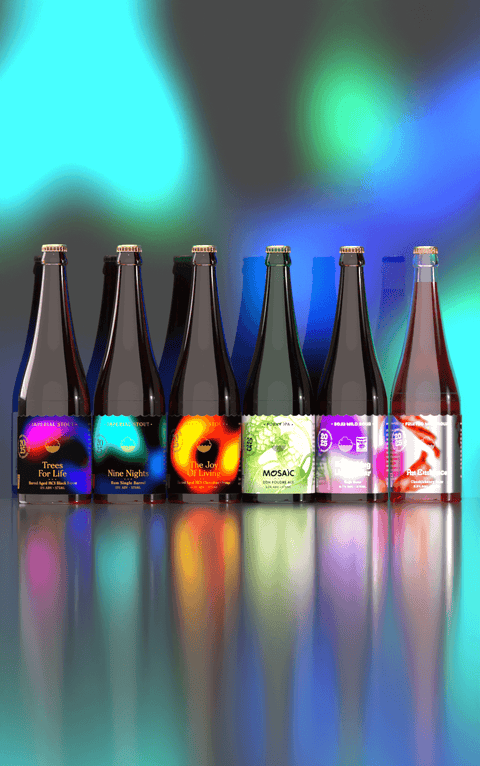 Cloudwater 2025 Barrel Project Festive Releases. 6x 375ml mixed beers; 1x Trees For Life BA MCI Black Forest, 1x The Joy Of Living BA MCI Chocolate Orange, 1x Nine Nights Rum Single Barrel Imperial Stout, 1x An Embrace Chuckleberry Sour Wild Ale, 1x Something Unfamiliar Soju Sour Wild Ale, 1x Mosaic DDH Foudre Ale