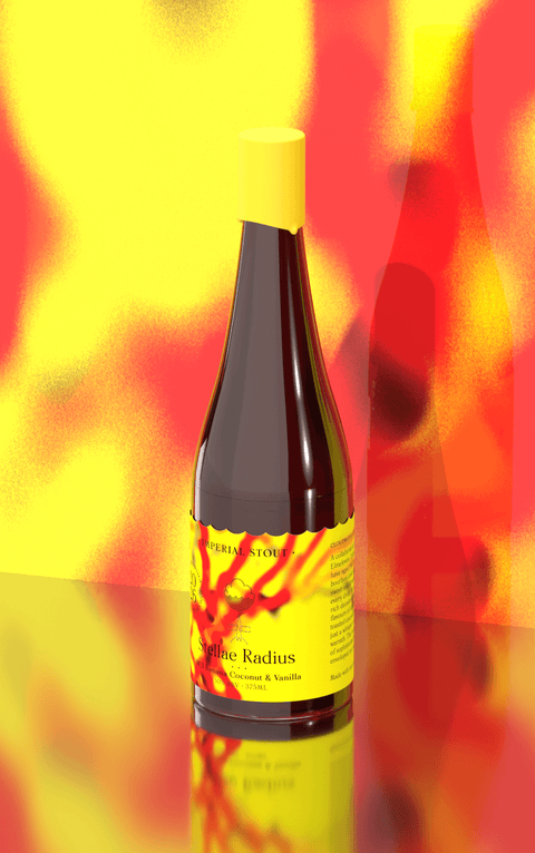 Stellae Radius - Barrel-Aged Stout with Banana, Coconut & Vanilla by Cloudwater Brew Co in collaboration with Elmeleven. A collaboration with our friends at Elmeleven. Utilising our MCI base we have aged the base liquid in a rum and bourbon cask for 2 years, allowing sweet oak-driven notes to seep into every drop. We have then blended this rich decadent base with sweet summer flavours of delicate ripe banana, subtly toasted coconut and vanilla with just a whisper of cinnamon for extra warmth.
