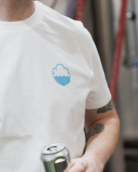 'Feevie' Off-White / Cyan T-Shirt