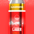 Red can of Cloudwater Vienna Lager with a mountainous background