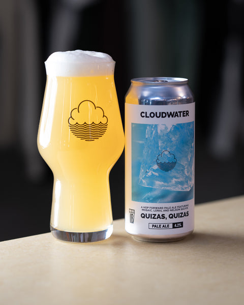 Quizas, Quizas is a 4.2% hop forward pale ale by Cloudwater Brew Co. Featuring Mosaic, Loral, Nelson Sauvin and Simcoe hops. Light in alcohol, big in flavour, with candyfloss, orange and blueberry notes.