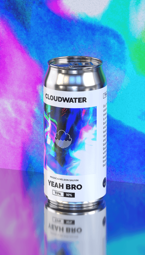 Yeah Bro Triple IPA with NZ hops and lemon zest from Cloudwater Brew Co, featured in the hazy mixed 4-pack Seeing Double