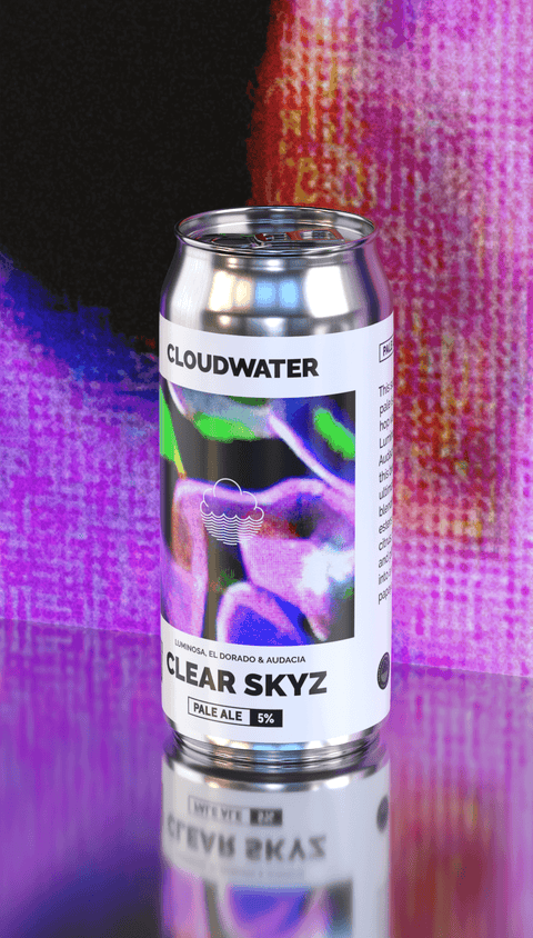 Cloudwater Clear Skyz beer features Luminosa, El Dorado and Audacia Hops. At 5% ABV it combines a huge punch of flavour with drinkability