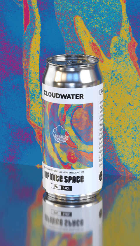 Infinite Space is a marriage of high quality ingredients and years of perfecting our craft. This juicy IPA combines Citra & Mosaic hops to bring you the quintessential New England IPA experience. It's your go-to IPA, reliably packed with big juicy flavours of bright citrus, berries and a little dankness, all culminating in a delightfully savoury finish. Balanced to perfection, just as all things ought to be.