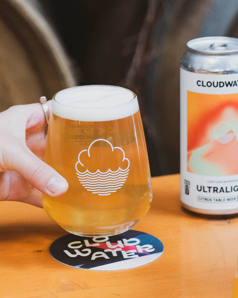 New 2/3rd pint glass its on a Cloudwater coaster