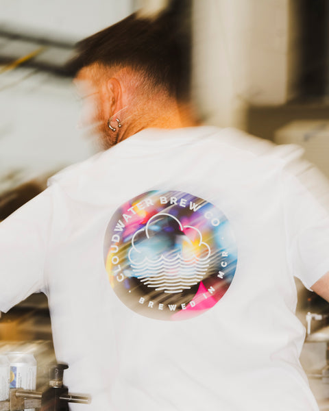 White Cloudwater T-Shirt with print