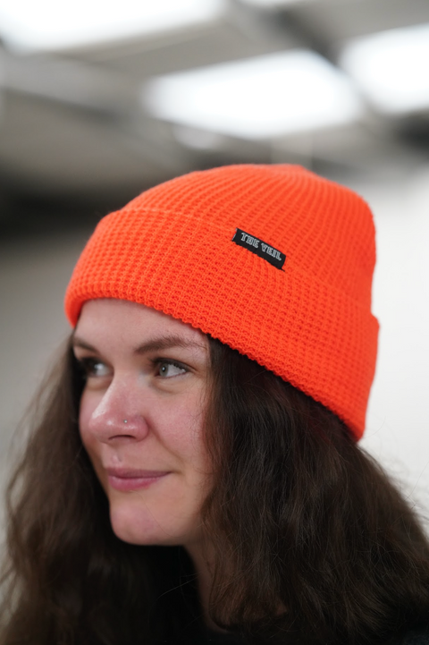 The Veil Blaze Orange Knit Beanie Cloudwater