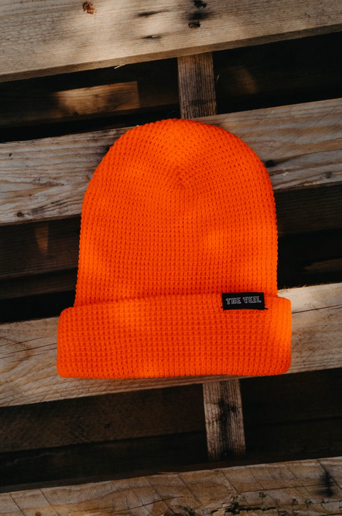 The Veil Blaze Orange Knit Beanie – Cloudwater1