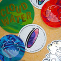 Collection of Cloudwater branded vinyl stickers, part of the mega sticker pack!