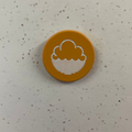 coloured enamel badge with Cloudwater logo - orange