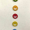 coloured enamel badges with Cloudwater logo