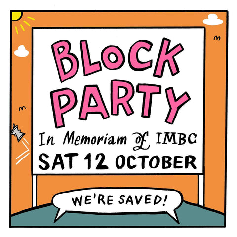 Comic by David Bailey promoting the Manchester Beer Mile Block Party in October 2024