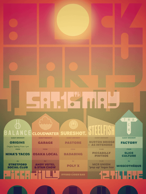 Block Party Manchester Craft Beer May 2026 Piccadilly East, poster by Stanley Chow