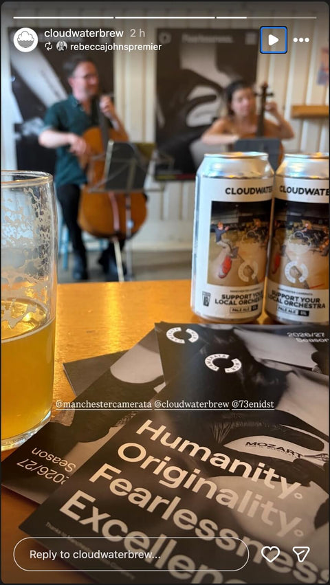 Manchester Camerata performing at Cloudwater's 73 Enid St venue in London, July 2026